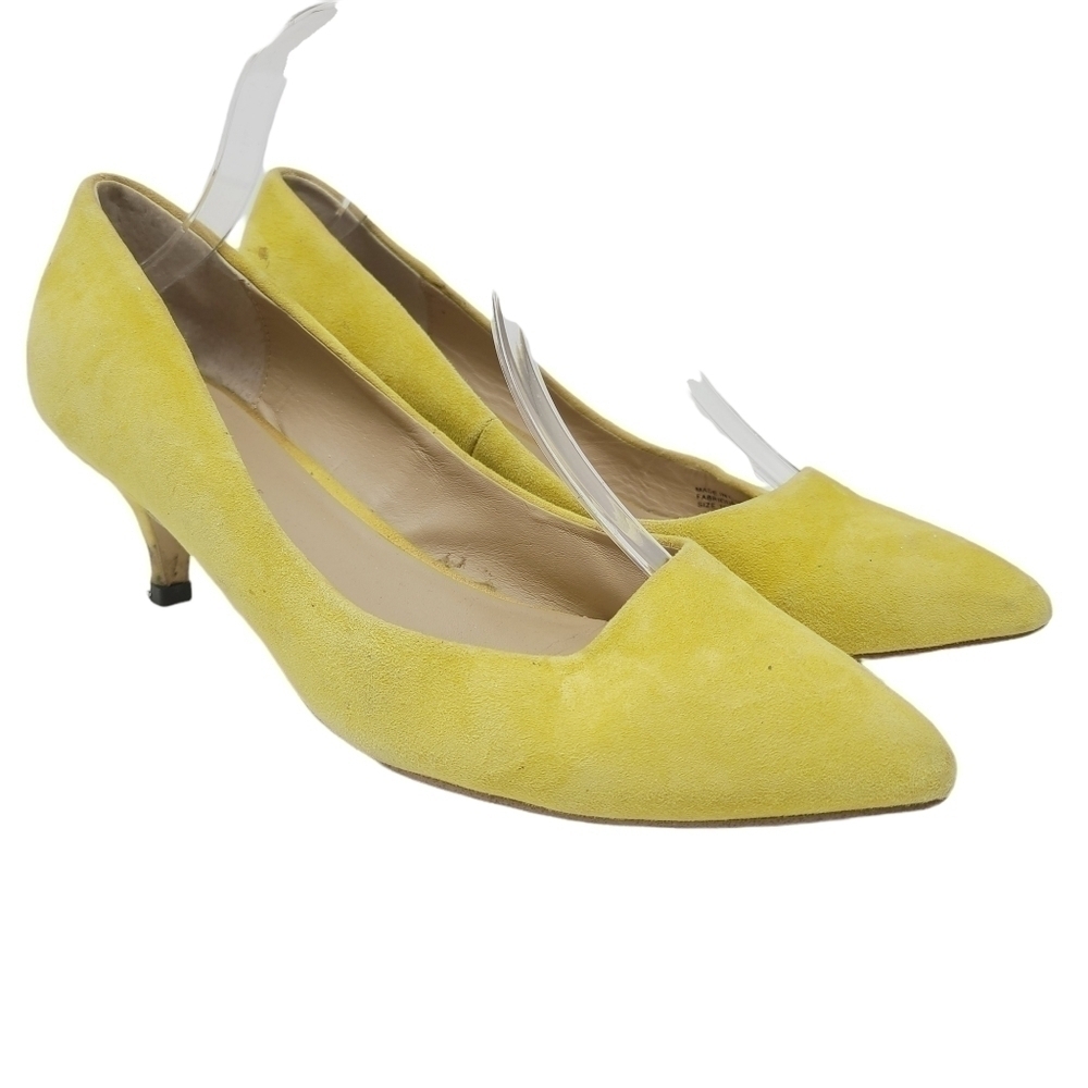 Anthropologie | Women's Classic Yellow Suede Heels (Size 10M)